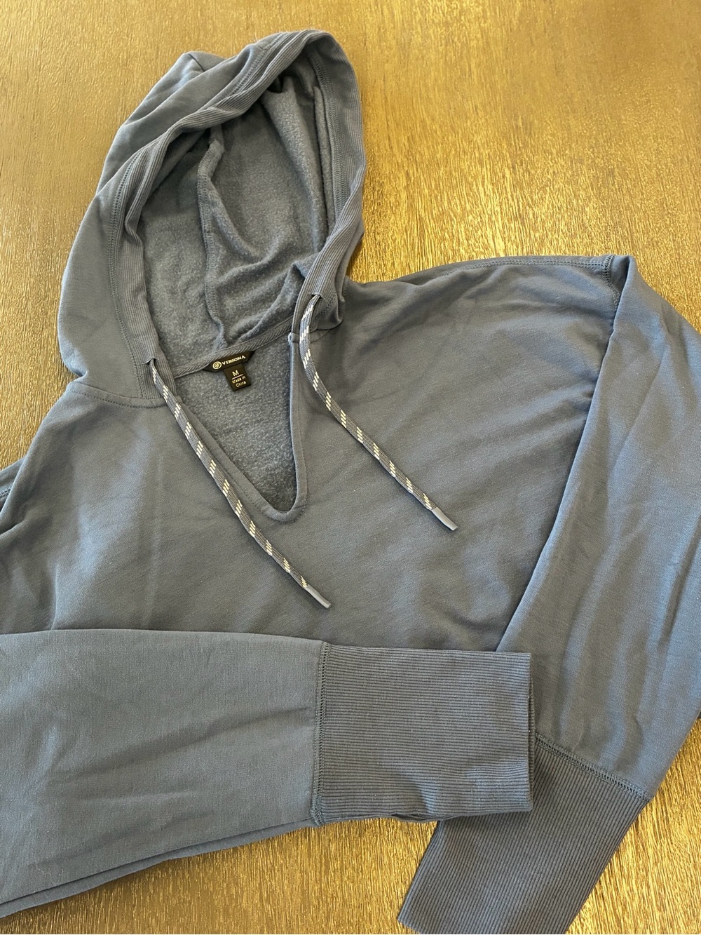 Versona Light Blue/grey Hooded Pullover Sweatshirt